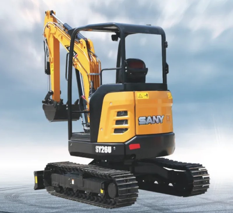 三一SY26U微型挖掘機參数详解：整機重量2850kg，斗容0.07m³，功率15.4kW